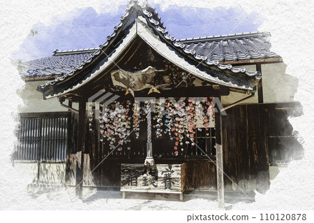Watercolor style Obama Nishigumi townscape Koshindo Obama City, Fukui Prefecture Watercolor style Obama Nishigumi townscape Koshindo Obama City, Fukui Prefecture 110120878