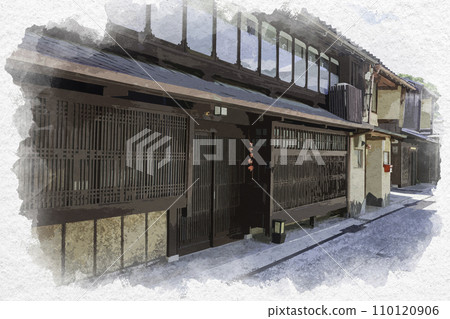 水彩風格小浜西組街景福井縣小浜市 水彩風格小浜西組街景福井縣小浜市 110120906
