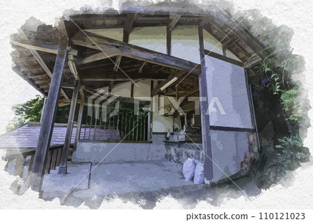 水彩風格小浜名水瀑布水不動村及秋葉村福井縣小浜市 水彩風格小浜名水瀑布水不動村及秋葉村福井縣小浜市 110121023