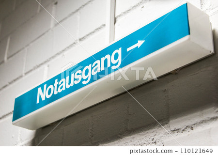 German Sign Notausgang meaning Emergency exit light sign German Sign Notausgang meaning Emergency exit light sign 110121649