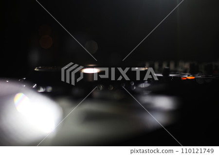 DJ equipment. Nightlife mood. Minimalistic abstract background. Minimalistic abstract background. DJ equipment. Nightlife mood. Minimalistic abstract background. Minimalistic abstract background. 110121749