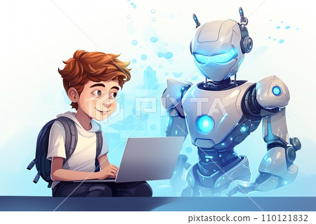 Happy boy studying 110121832