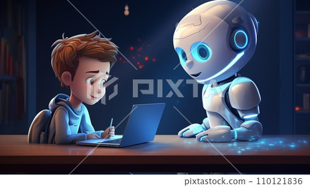 Happy boy studying 110121836