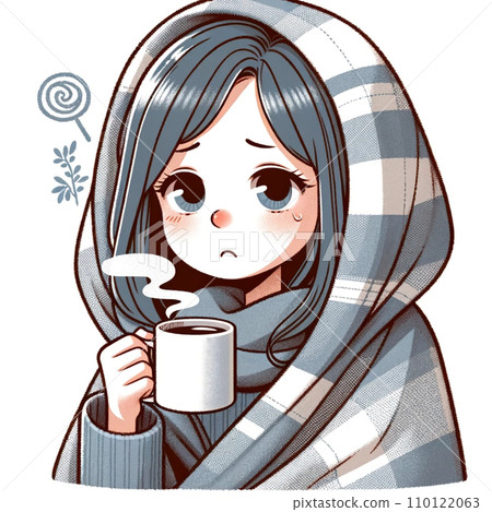 一個因感冒而看起來身體不舒服的女人 110122063