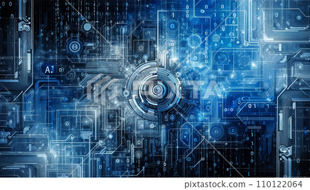 數位科技藍色背景 110122064