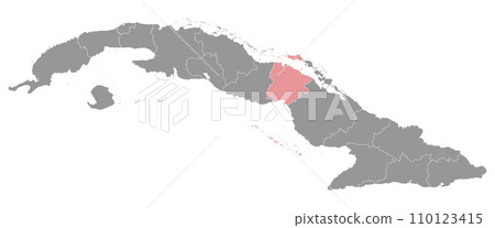 Ciego de Avila province map, administrative division of Cuba. Vector illustration. 110123415