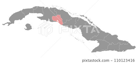 Cienfuegos province map, administrative division of Cuba. Vector illustration. 110123416