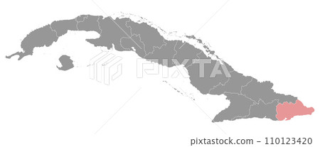 Guantanamo province map, administrative division of Cuba. Vector illustration. Guantanamo province map, administrative division of Cuba. Vector illustration. 110123420