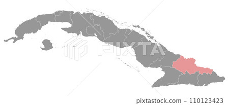 Holguin province map, administrative division of Cuba. Vector illustration. 110123423