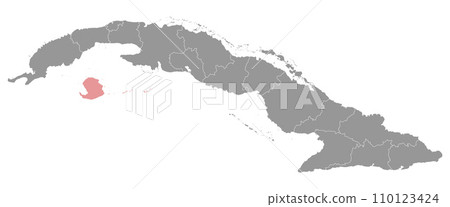 Isla de la Juventud map, administrative division of Cuba. Vector illustration. Isla de la Juventud map, administrative division of Cuba. Vector illustration. 110123424