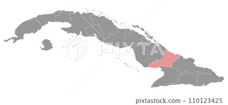 Las Tunas province map, administrative division of Cuba. Vector illustration. Las Tunas province map, administrative division of Cuba. Vector illustration. 110123425