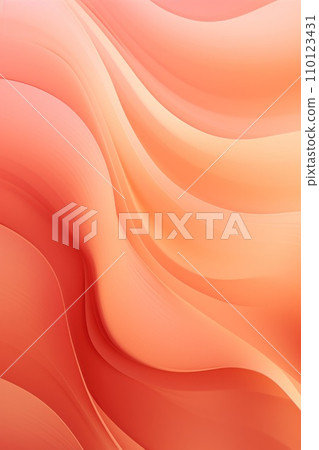 AI-generated content. Abstract wavy pattern in peach fuzz and apricot crush colour, monochrome background. Vertical. 110123431