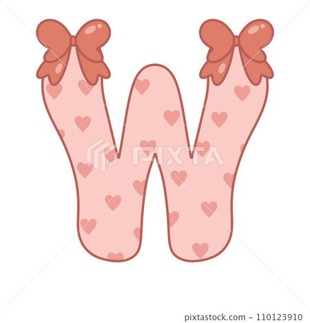 Letter ribbon pink valentine alphabet heart love sweet vintage retro groovy . for birthday party ,baby shower ,event, promo, logo, banner, monogram and poster. Typeset design. 110123910