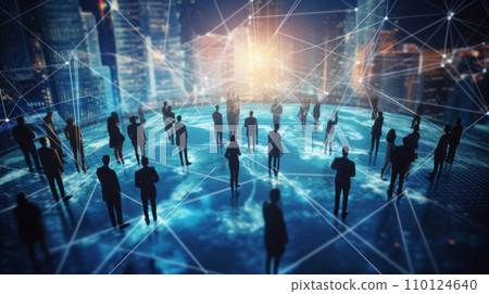 AI-generated content. Group of People Enjoying the Cityscape AI-generated content. Group of People Enjoying the Cityscape 110124640