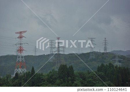 Tatsumi Dam power transmission line tower Tatsumi Dam power transmission line tower 110124641