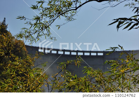 Kurobe Dam spillway seen from downstream 110124762