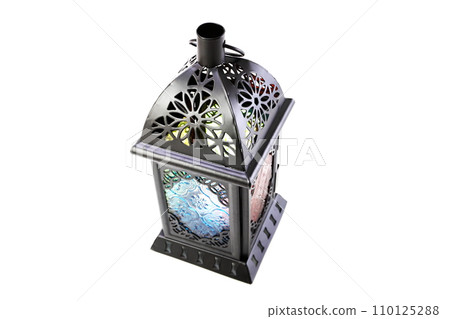 moroccan arabic metal lantern decorative candle holder isolated on white background moroccan arabic metal lantern decorative candle holder isolated on white background 110125288
