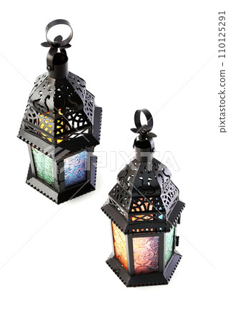 beautiful lantern isolation on white background beautiful lantern isolation on white background 110125291