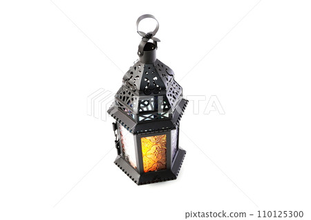 moroccan arabic metal lantern decorative candle holder isolated on white background moroccan arabic metal lantern decorative candle holder isolated on white background 110125300