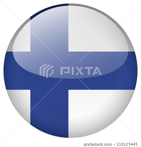 Finland flag button. 110125445