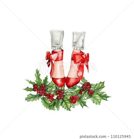 Watercolor fashion legs on high heels illustration. Fashion and style, clothing and accessories. Footwear. Perfect for greetings cards, invitation, poster, party decoration. Watercolor fashion legs on high heels illustration. Fashion and style, clothing and accessories. Footwear. Perfect for greetings cards, invitation, poster, party decoration. 110125945