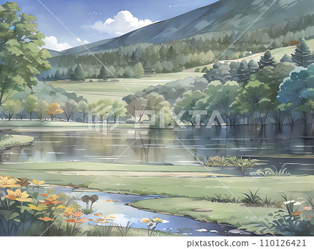 trees by the lake 110126421