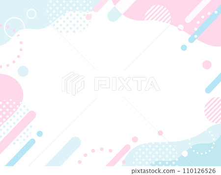 Spring pink light blue pop wave frame 110126526