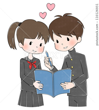 Illustration of a student wearing a sailor suit and school uniform Illustration of a student wearing a sailor suit and school uniform 110126931