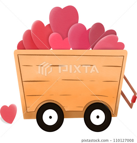 a car with hearts on a pink wooden board 110127008