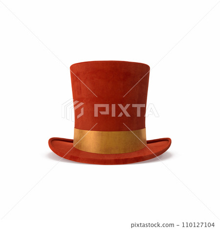 Cylinder red hat isolated on white background Cylinder red hat isolated on white background 110127104