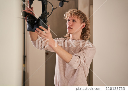 Gamer boy in his room Gamer boy in his room 110128733