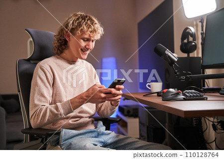 Gamer boy in his room Gamer boy in his room 110128764