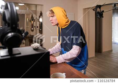 Young active guy in his room 110128784