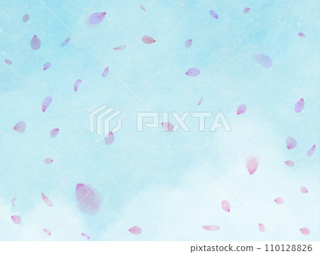 Background material of cherry blossoms with falling petals 110128826