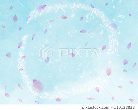 Background material of cherry blossoms with falling petals 110128828