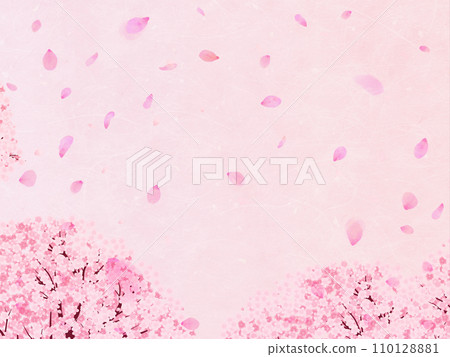 Background material of cherry blossoms with falling petals 110128881