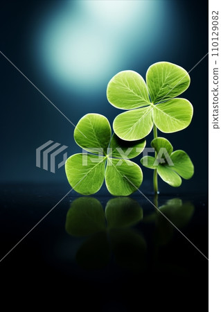 Festive St. Patricks Day Background with Lucky Quatrefoil Bringing Good Luck and Joyful Atmosphere 110129082