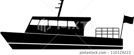 側面的小船圖標，透明背景 110129222