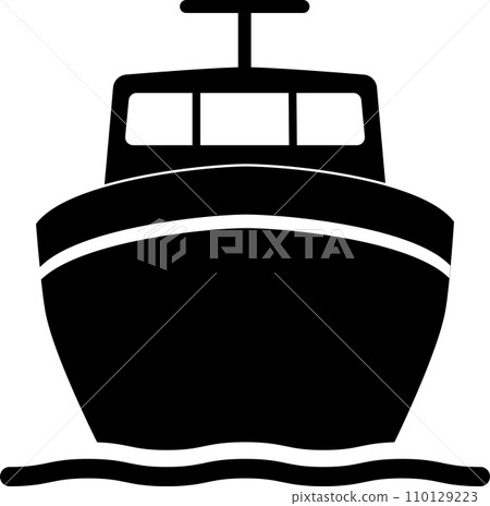 從船頭看到的一艘小船的圖標，透明背景 110129223