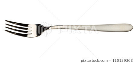 New stainless steel fork on a white isolated background New stainless steel fork on a white isolated background 110129368