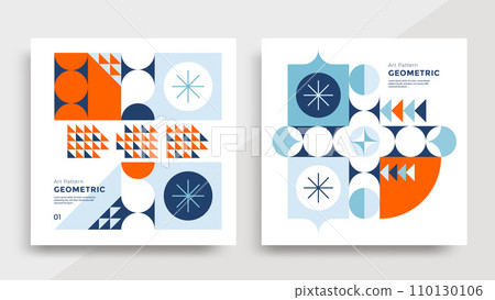 Corporate geometric poster with square pattern 110130106