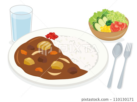 Western food_Curry rice set (with salad) 110130171