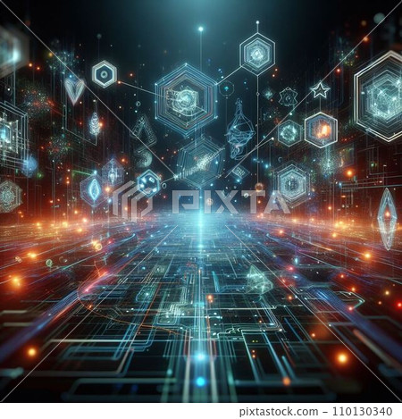 賽博世界圖像生成AI背景畫 110130340