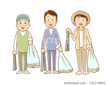 Picking up trash cleaning activities 110130605