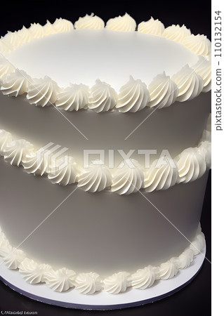 a closeup white cake on table whipping cream on top white plain a closeup white cake on table whipping cream on top white plain 110132154