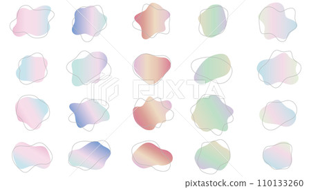 具有彩色漸變的抽象液體形狀的向量插圖集 具有彩色漸變的抽象液體形狀的向量插圖集 110133260