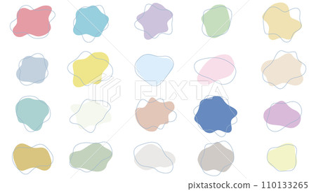 Vector illustration set of multicolored abstract liquid shapes 110133265