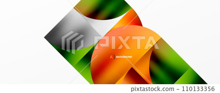 Minimalist geometric background featuring metallic round triangles, delivering sleek and modern visual aesthetic with emphasis on clean, metallic forms for wallpaper, banner, background, landing page 110133356