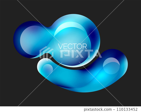 Beautiful flowing round shapes and circles abstract background. Liquid color bubble composition Beautiful flowing round shapes and circles abstract background. Liquid color bubble composition 110133452