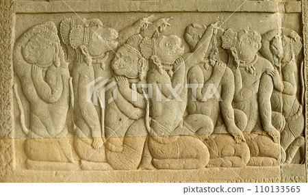 Angkor Wat ruins reliefs Angkor Wat ruins reliefs 110133565